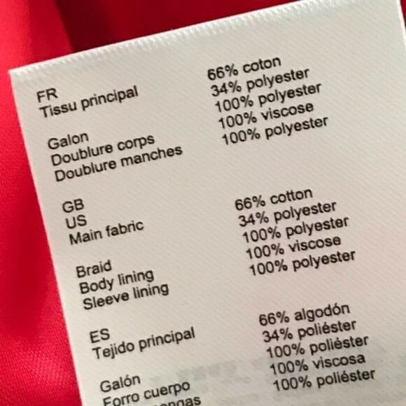 Claudie Pierlot Red Gamin Contrast Trim Tweed Coat Jacket Size 4 - Picture 14 of 15